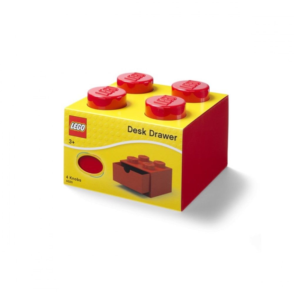 Lego Desk Drawer 4 - Vermelha