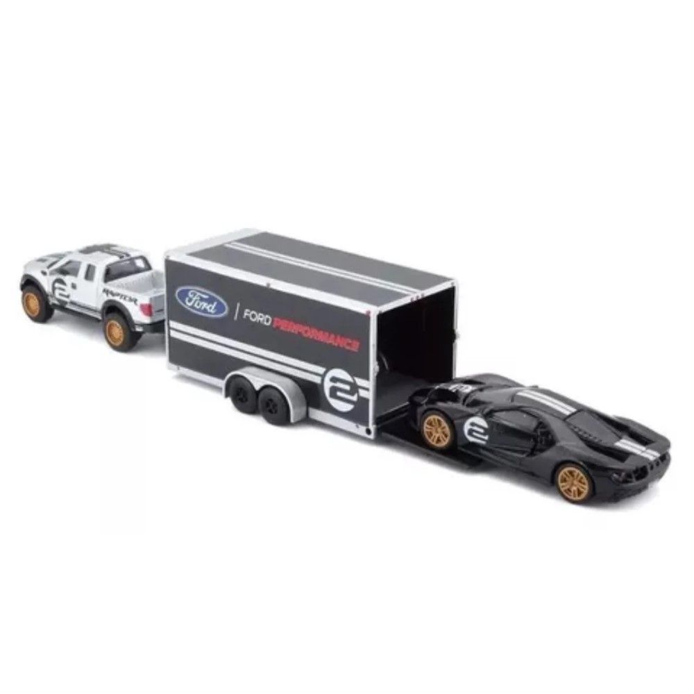 1/64 - F-150 Raptor Pick-UP c/ Reboque de Transporte + Ford GT #2