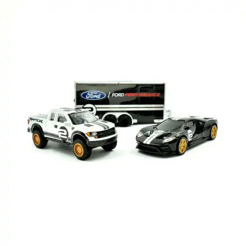 1/64 - F-150 Raptor Pick-UP c/ Reboque de Transporte + Ford GT #2