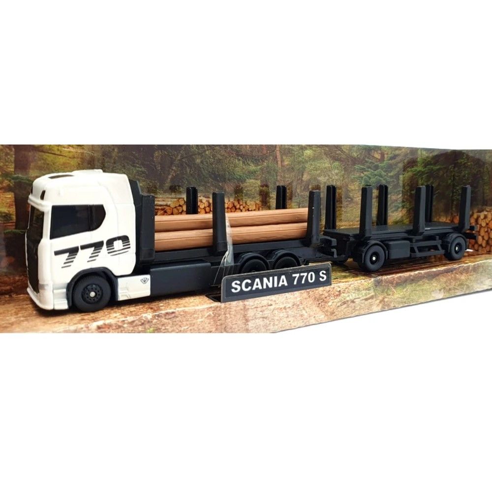 1/64 - Camião Scania S770 V8 com atrelado para transporte de troncos