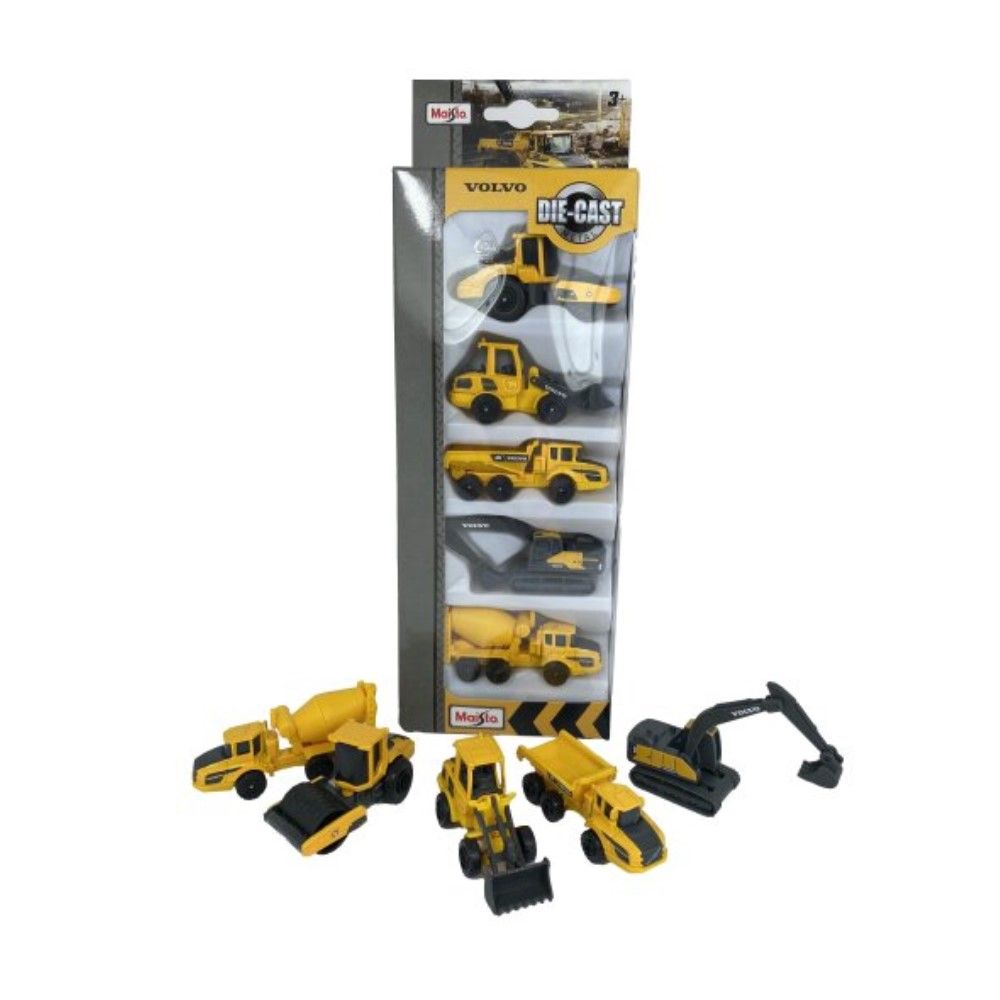 3" - Pack de 5 Máquinas de Construção Volvo