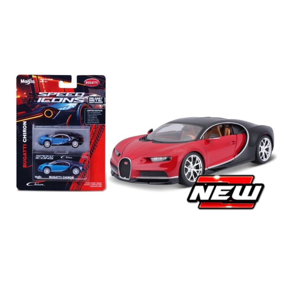 1/64 - Bugatti Chiron, vermelho