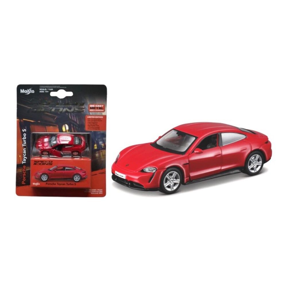 1/64 - Porsche Taycan Turbo S, vermelho