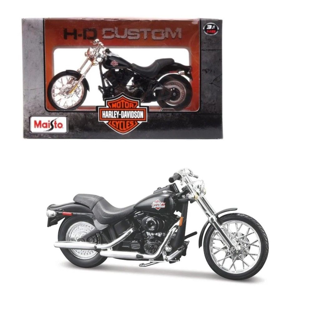 1/18 - Harley Davidson 2002 FXSTB Night Train, Preto, 2002