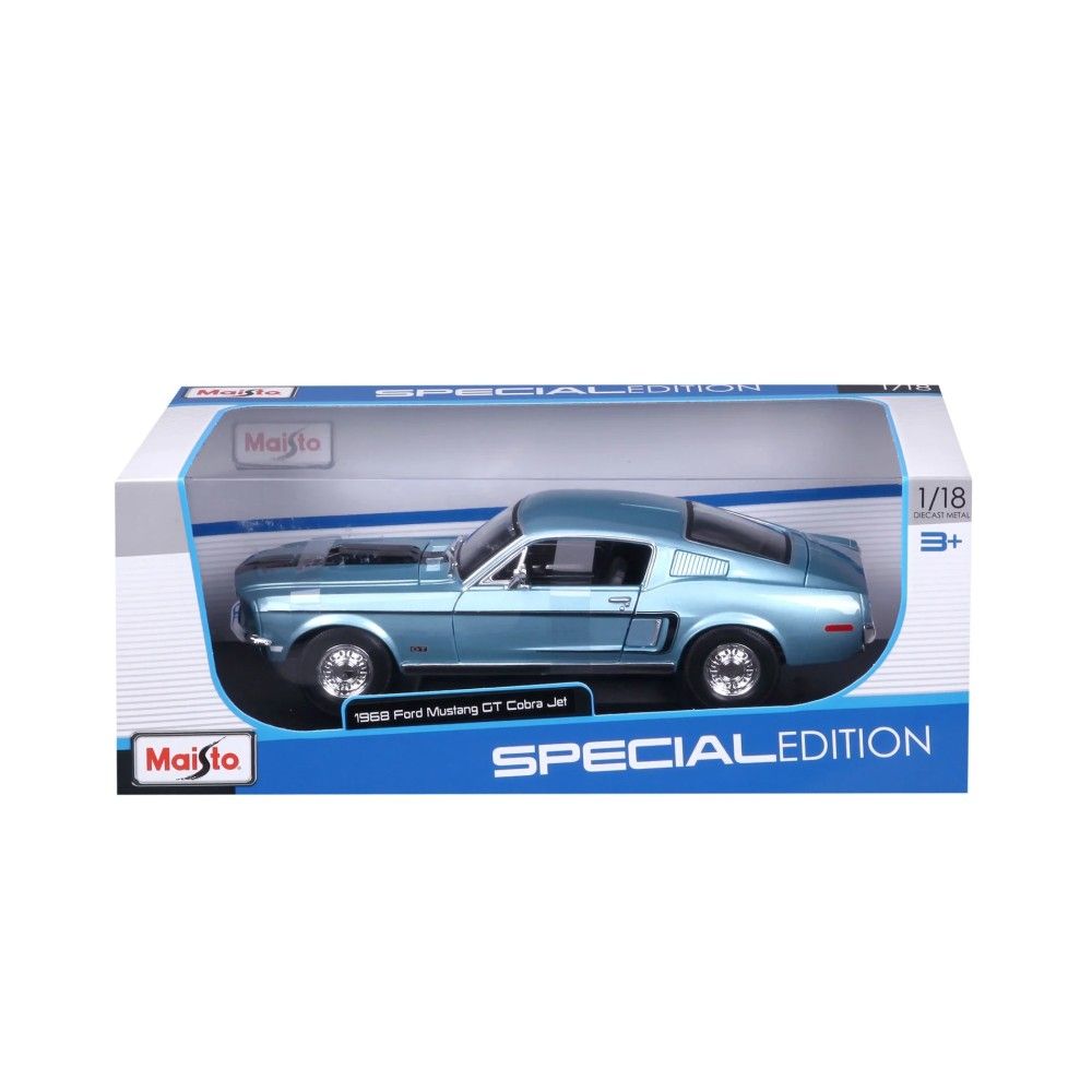1/18 - Ford Mustang GT Cobra Jet, Azul, 1968