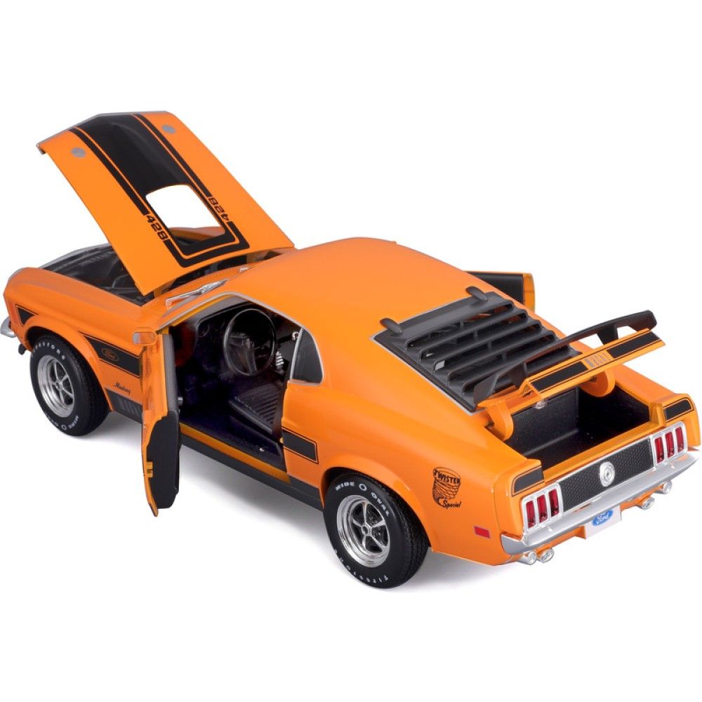 1/18 - Ford Mustang Mach 1, Laranja/Preto, 1970