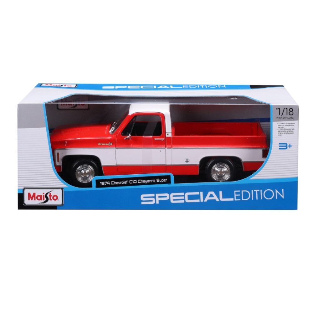1/18 - Chevrolet C10 Cheyenne Super, Vermelho, 1974