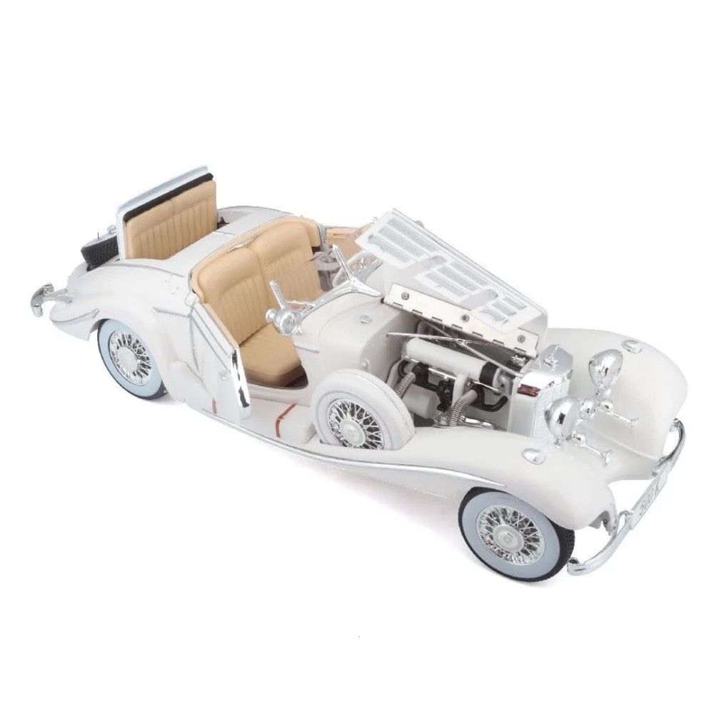 1/18 - Mercedes 500 K Typ Spezial-Roadster, Branco, 1936, Maharadjah