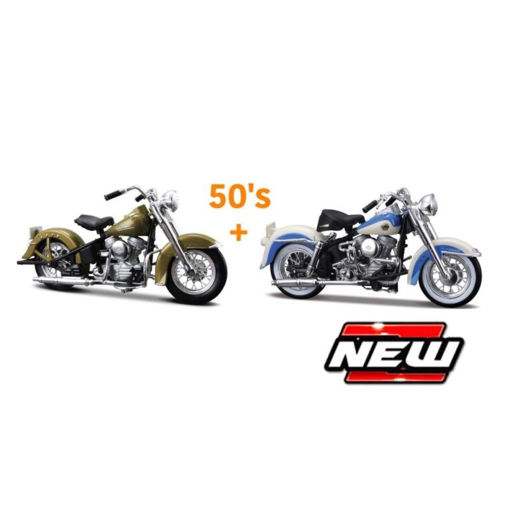 1/18 - Set Harley Davidson anos 50, Hydra Glide 1953 + Duo Glide 1953