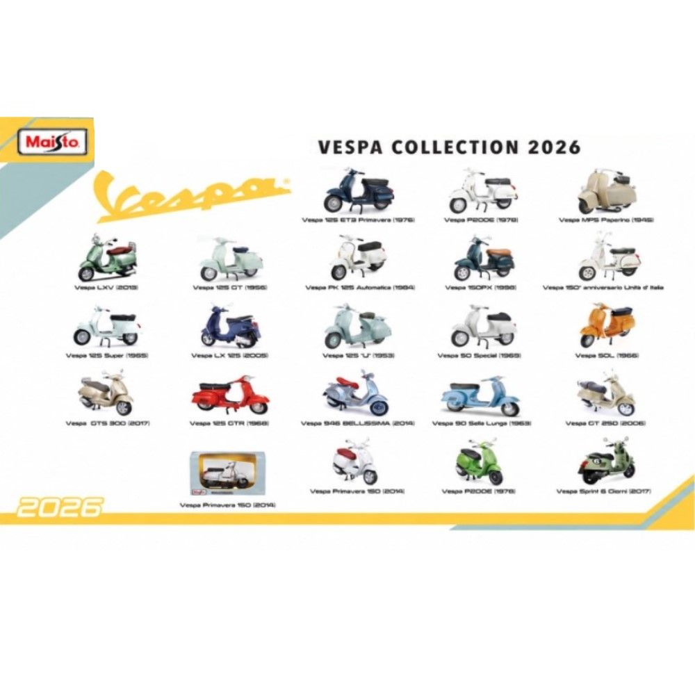 1/18 - Sortido de Motos Vespa