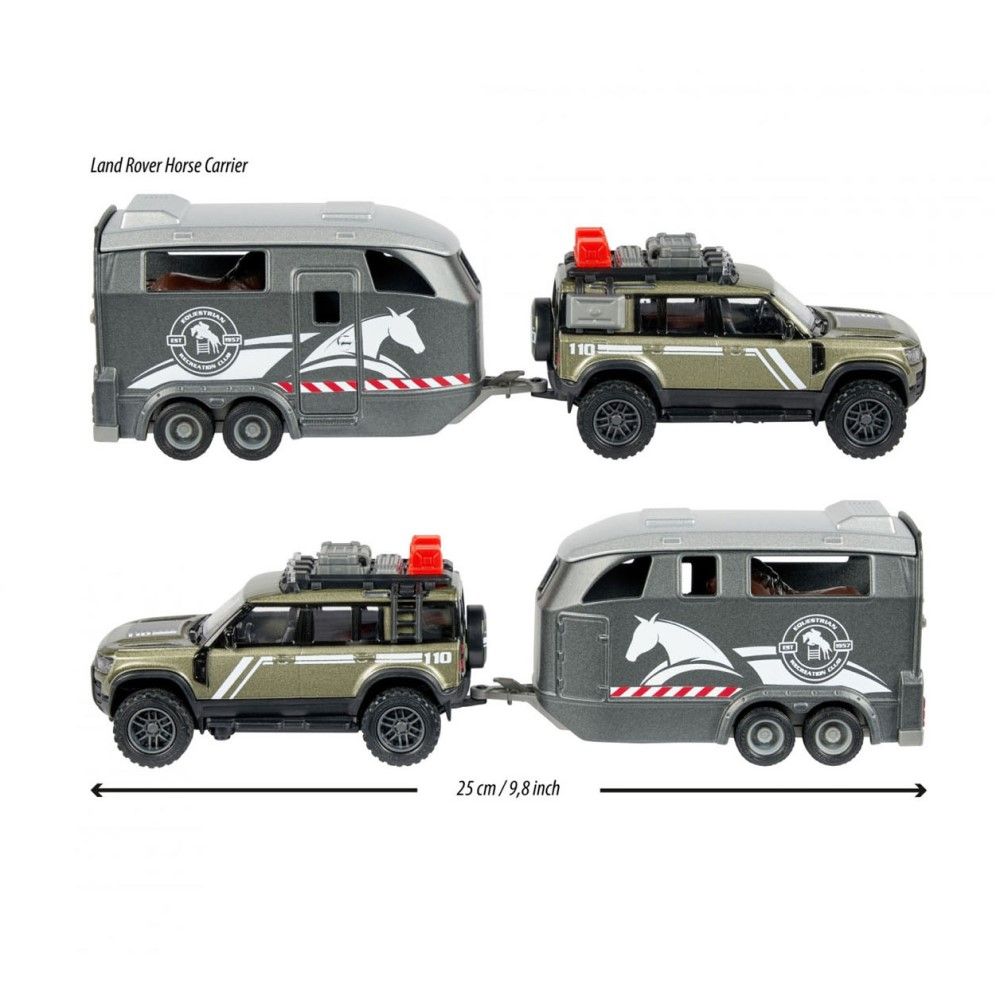 Land Rover com luz e sons + Reboque com Cavalo
