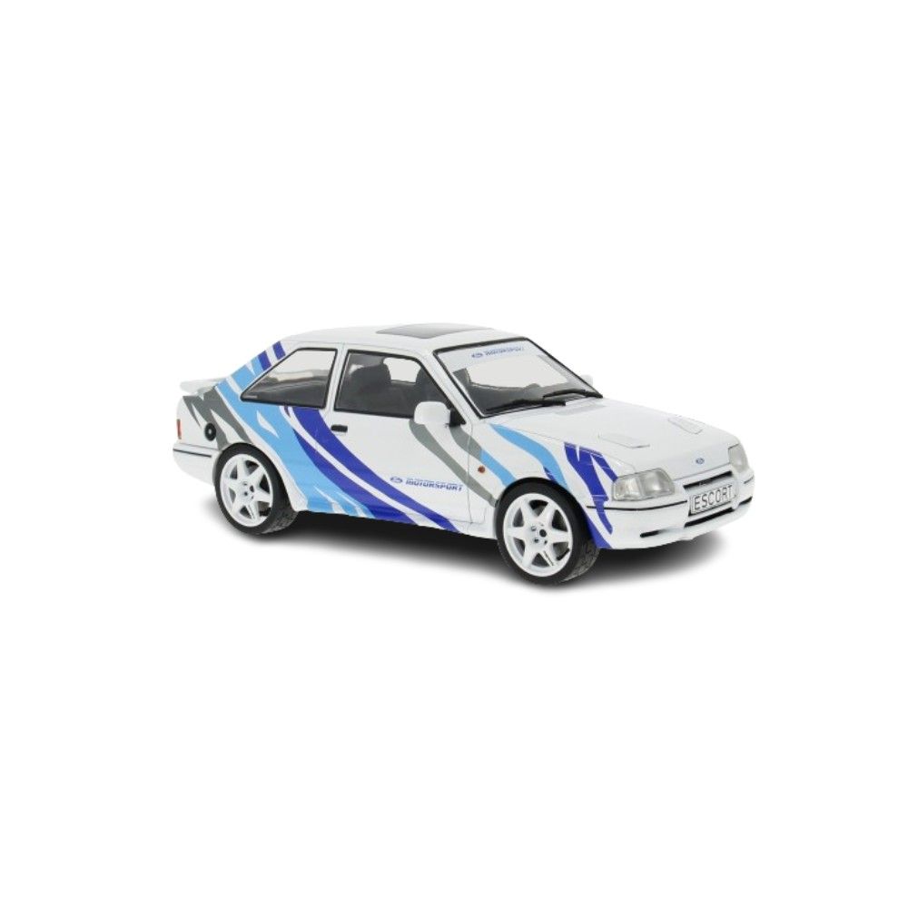 1/18 - Ford Escort MK IV RS Turbo S2, branco/decorado, 1990