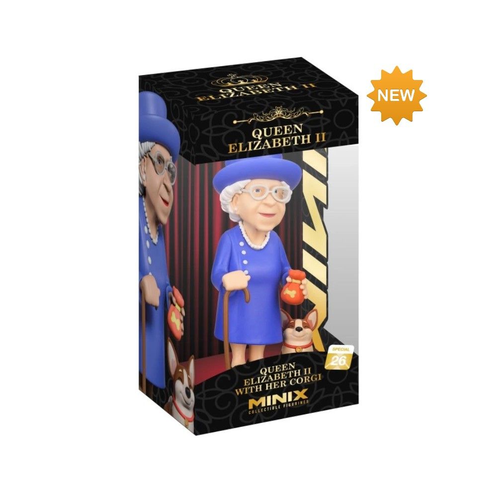 Fig.12cm Rainha Elizabeth II c/ Corgi