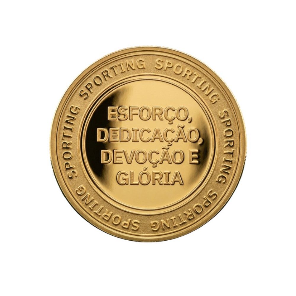 Sportig CP - Moeda com lema "Esforço, Dedicação, Devoção e Glória, Ouro