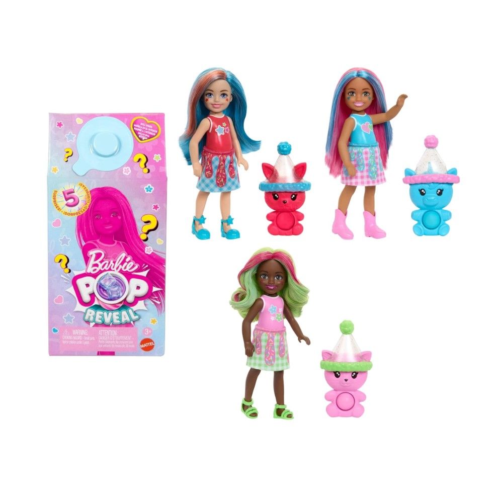 Sortido Barbie Chelsea Pop Boneca com Mudança de Aroma e Cor