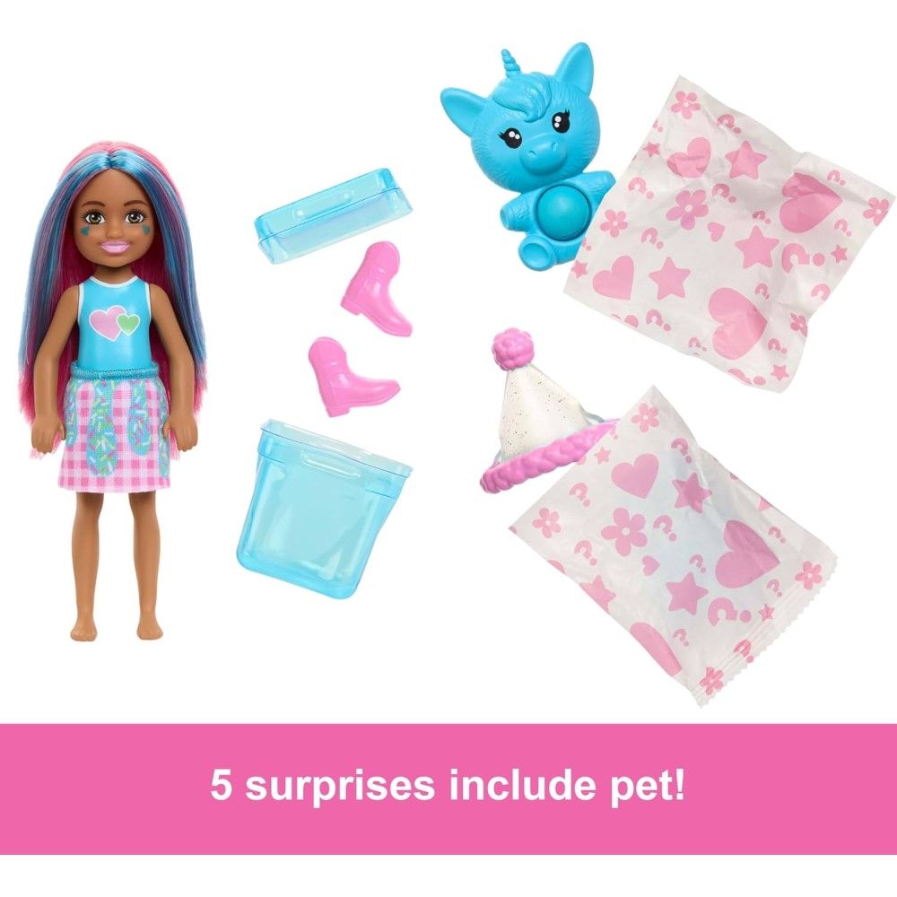 Sortido Barbie Chelsea Pop Boneca com Mudança de Aroma e Cor