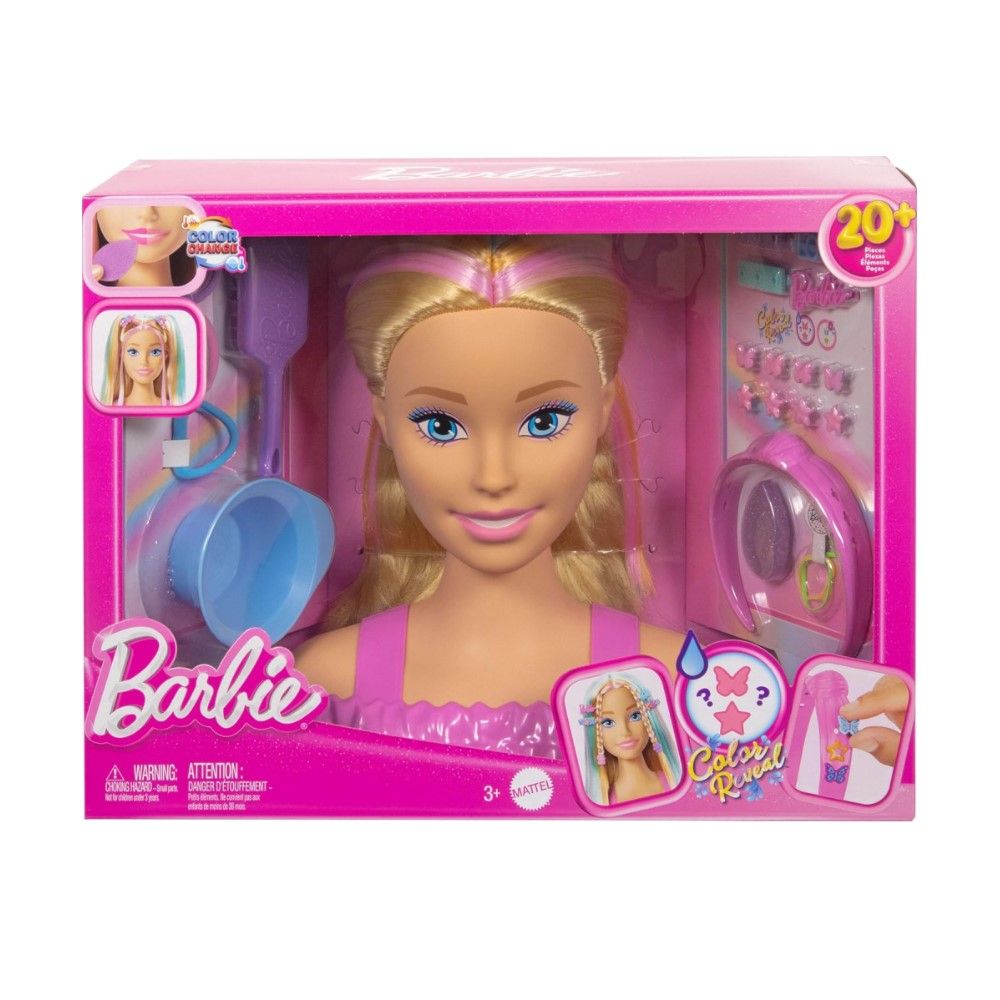 Busto Barbie com mais de 20 acessórios de estilo de cabelo