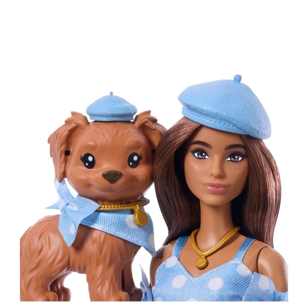 Barbie Twinning Look Morena com Cão de Estimação às bolinhas