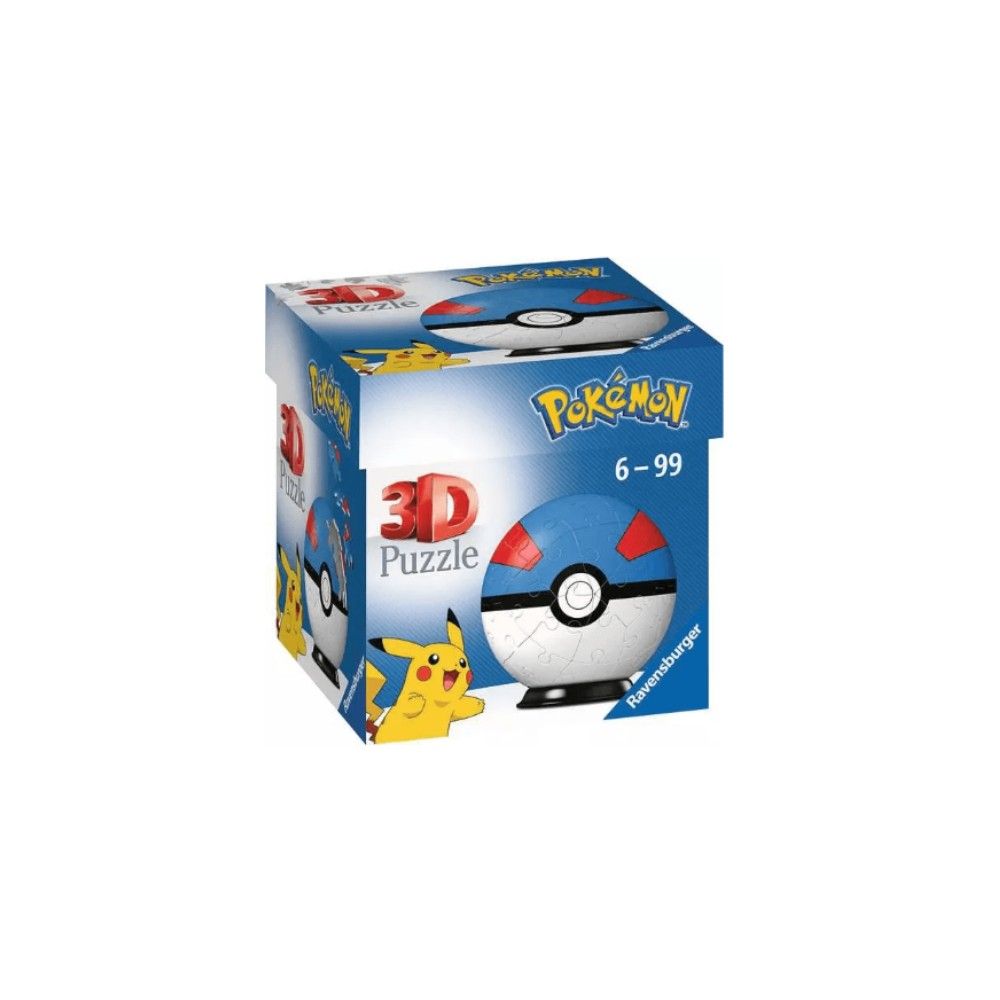 Pzl 3D - Bola Pokemon Mega Ball (54 peças)