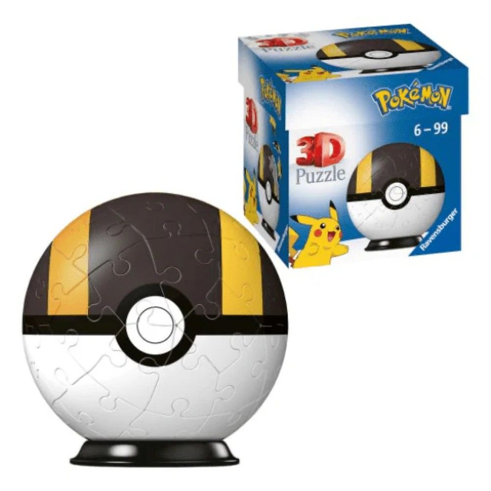 Pzl 3D - Bola Pokemon Ultra Ball (54 peças)