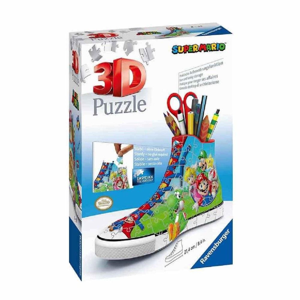 Pzl 3D - Porta Lápis Sapatilha Super Mário