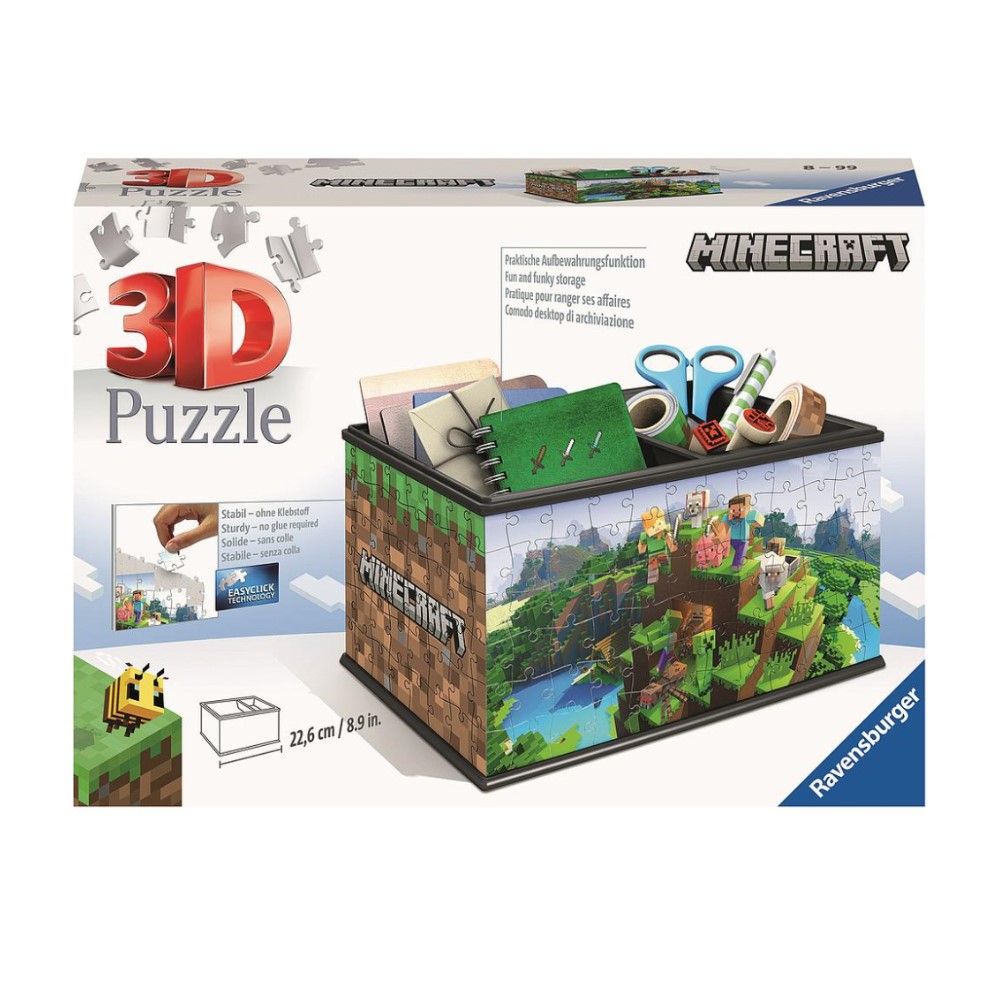 Pzl 3D - Caixa de arrumação Minecraft
