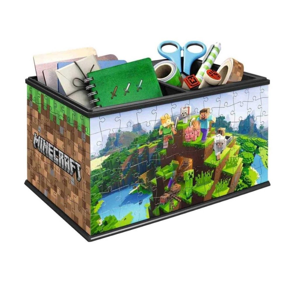 Pzl 3D - Caixa de arrumação Minecraft