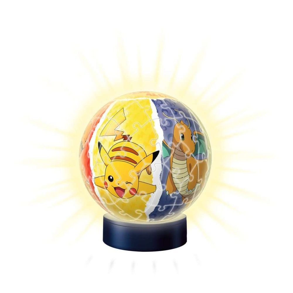 Pzl 3D - Bola Pokemon com luz (72 peças)
