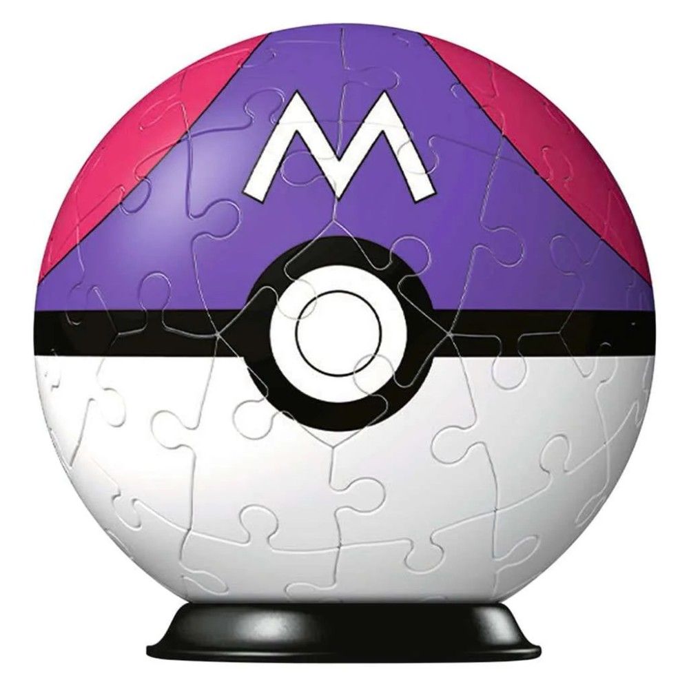 Pzl 3D - Bola Pokemon Masterball Viola (54 peças)