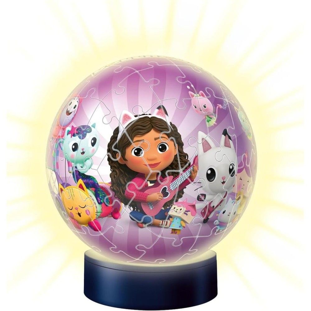 Pzl 3D - Bola Gabby`s Dollhouse com luz (72 peças)