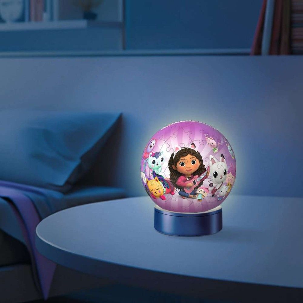 Pzl 3D - Bola Gabby`s Dollhouse com luz (72 peças)