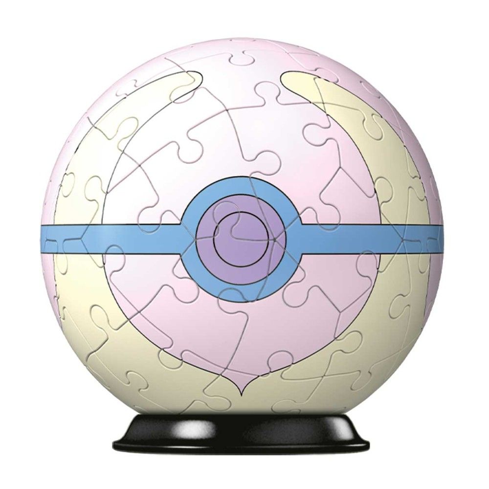 Pzl 3D - Bola Pokemon Heal Ball (54 peças)
