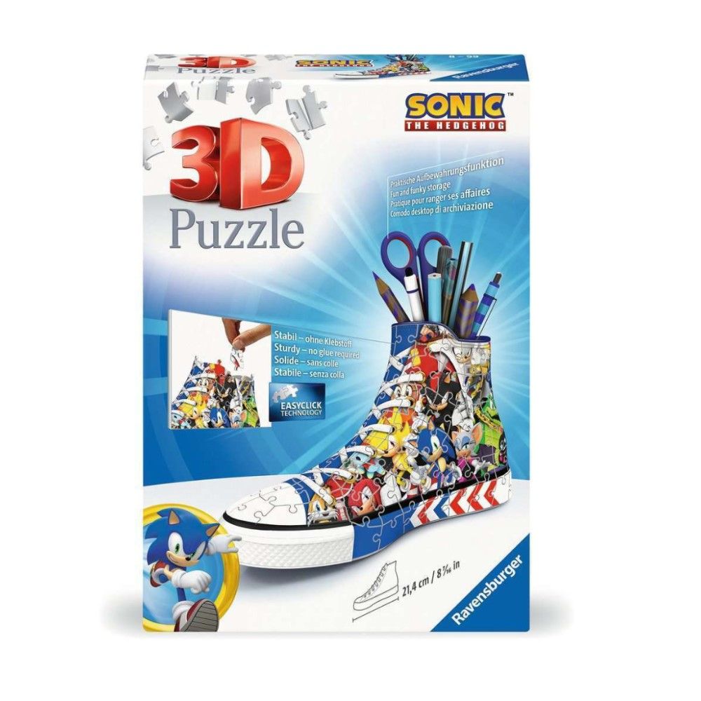 Pzl 3D - Porta Lápis Sapatilha Sonic