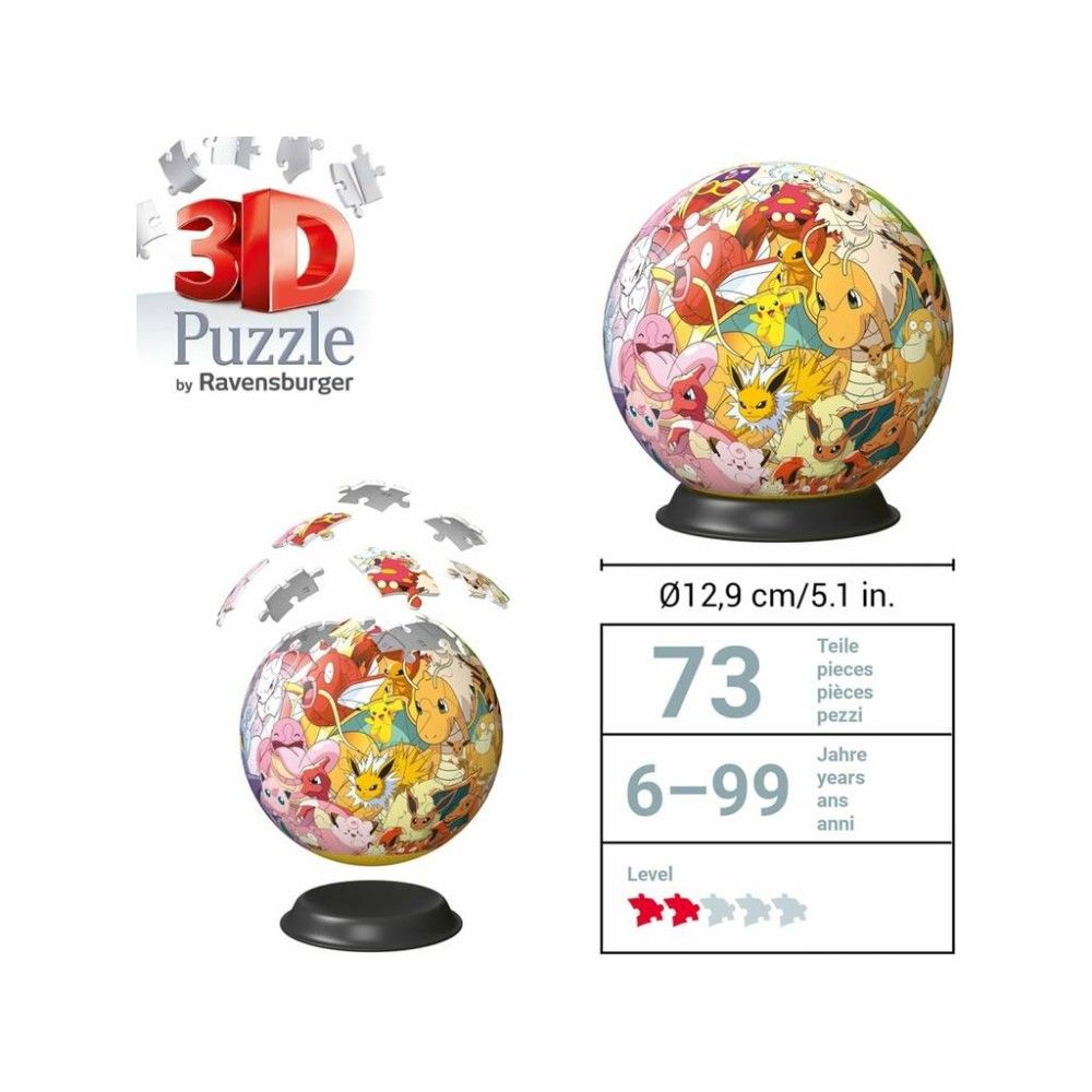 Pzl 3D - Bola Pokemon (72 peças)