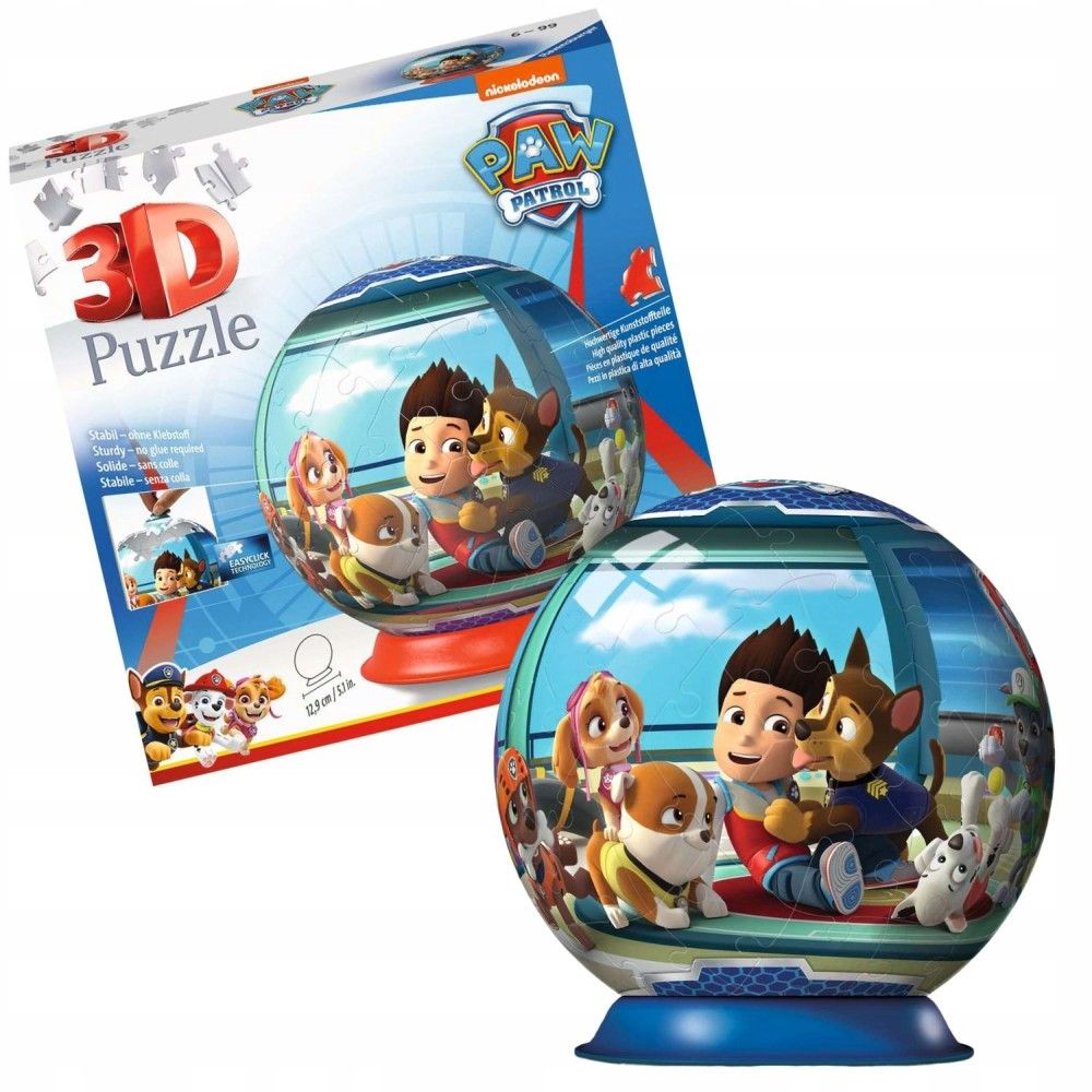 Pzl 3D - Bola Patrulha Pata (72 peças)