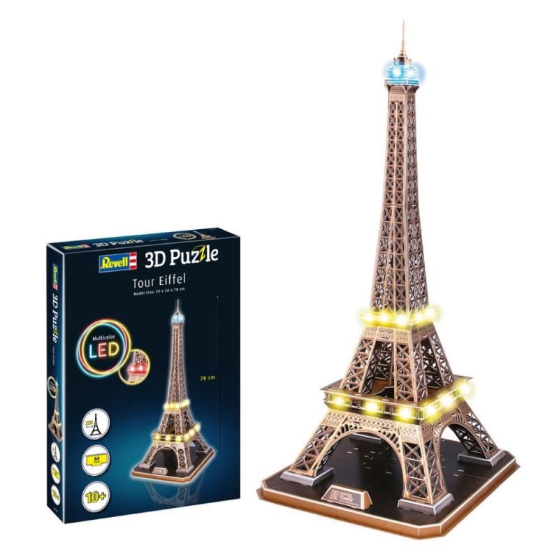 Pzl 3D - Torre Eiffel com iluminação LED