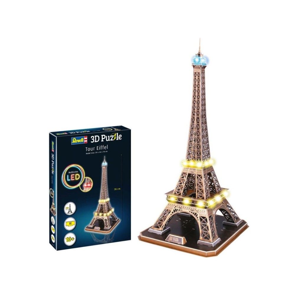Pzl 3D - Torre Eiffel com iluminação LED