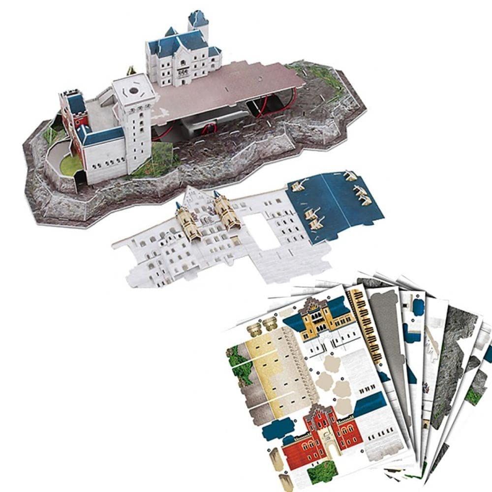 Pzl 3D - Castelo de Neuschwanstein com iluminação LED