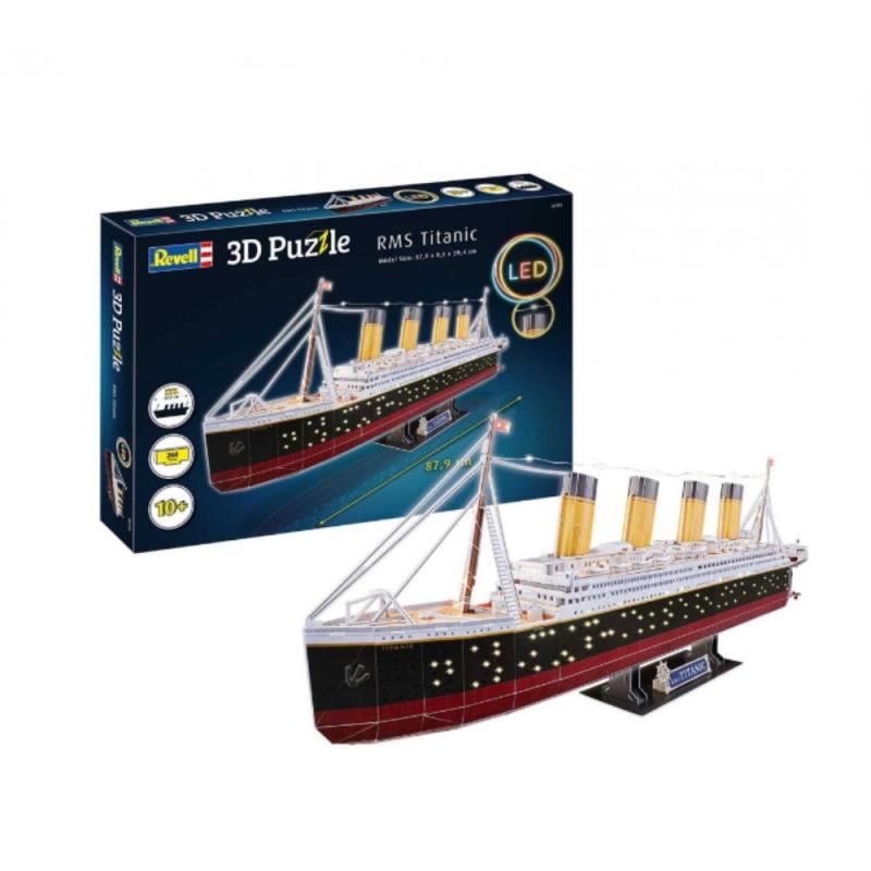 Pzl 3D - Titanic com iluminação LED