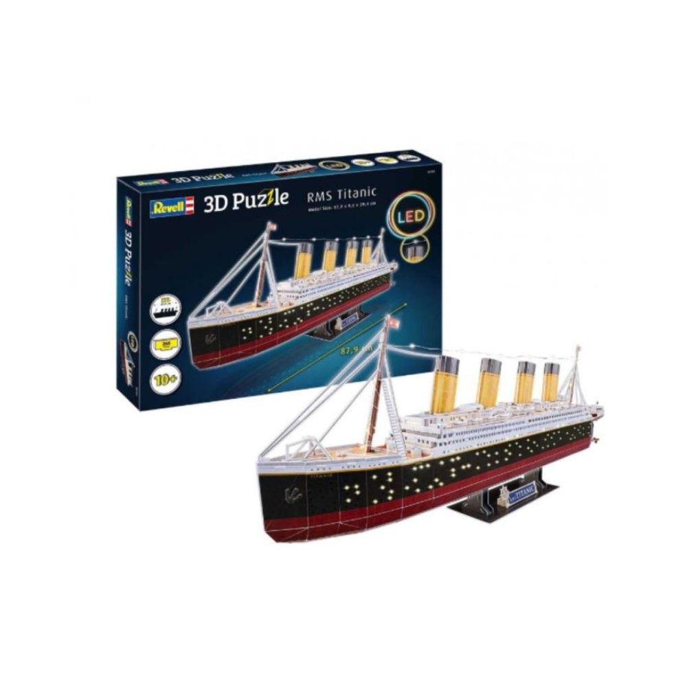 Pzl 3D - Titanic com iluminação LED