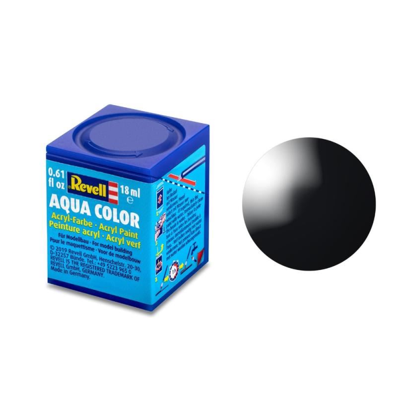 Gloss "Black" (RAL 9005) Aqua Color Acrylic - 18ml