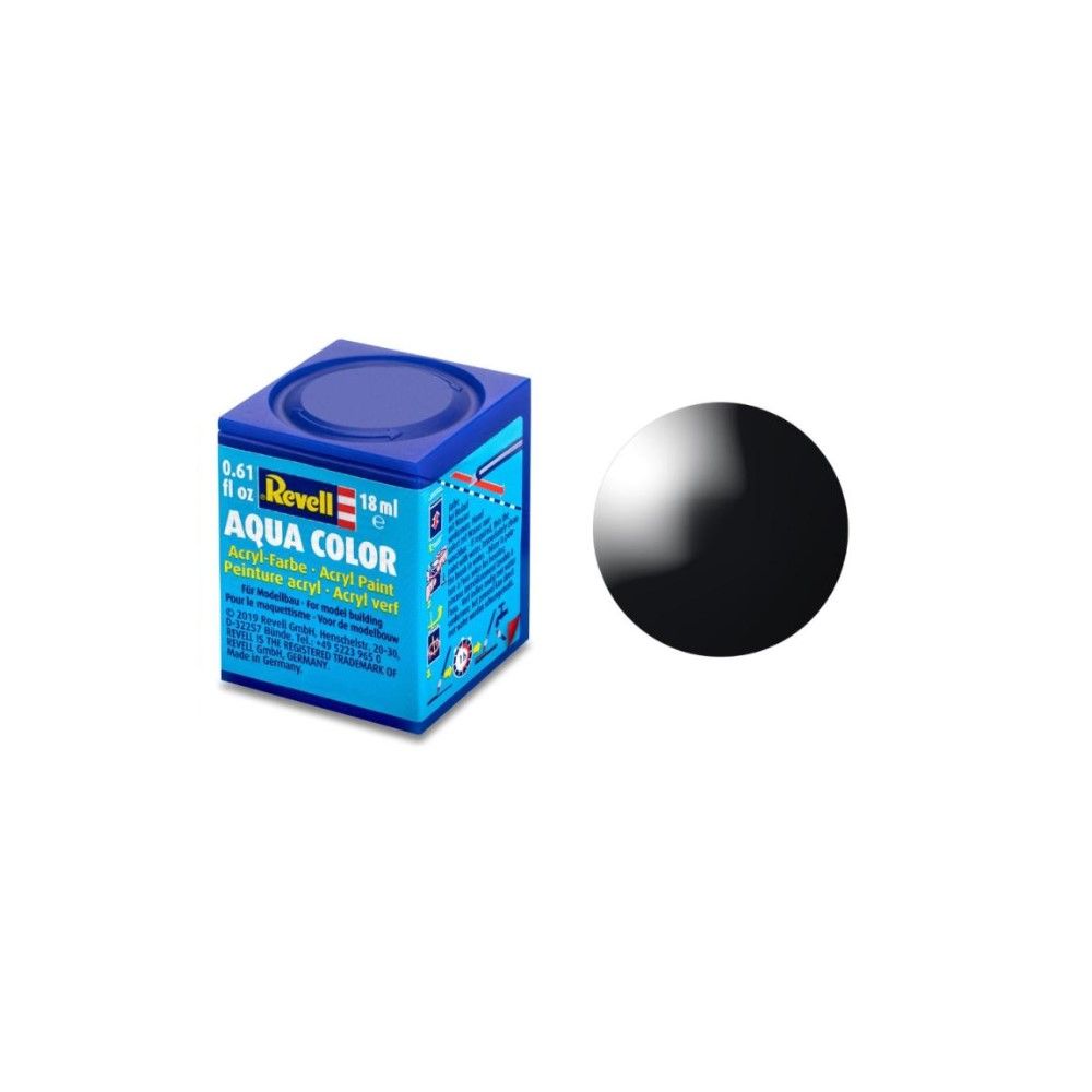 Gloss "Black" (RAL 9005) Aqua Color Acrylic - 18ml