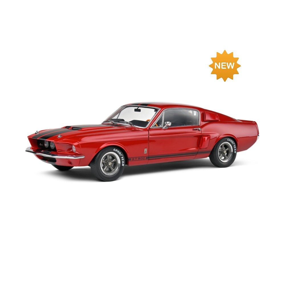 1/18 - Shelby GT500 Vermelho c/ listras pretas (1967)
