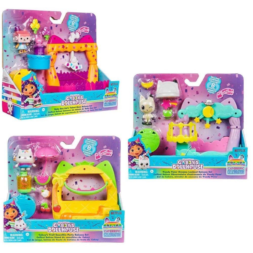 Gabby´s Dollhouse - Sortido de Acessórios para varandas da Casa Gaby