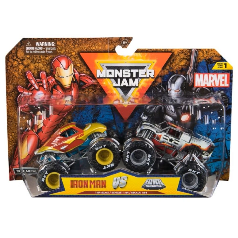 Monster Jam - Pack de 2 veículos Marvel 1/64