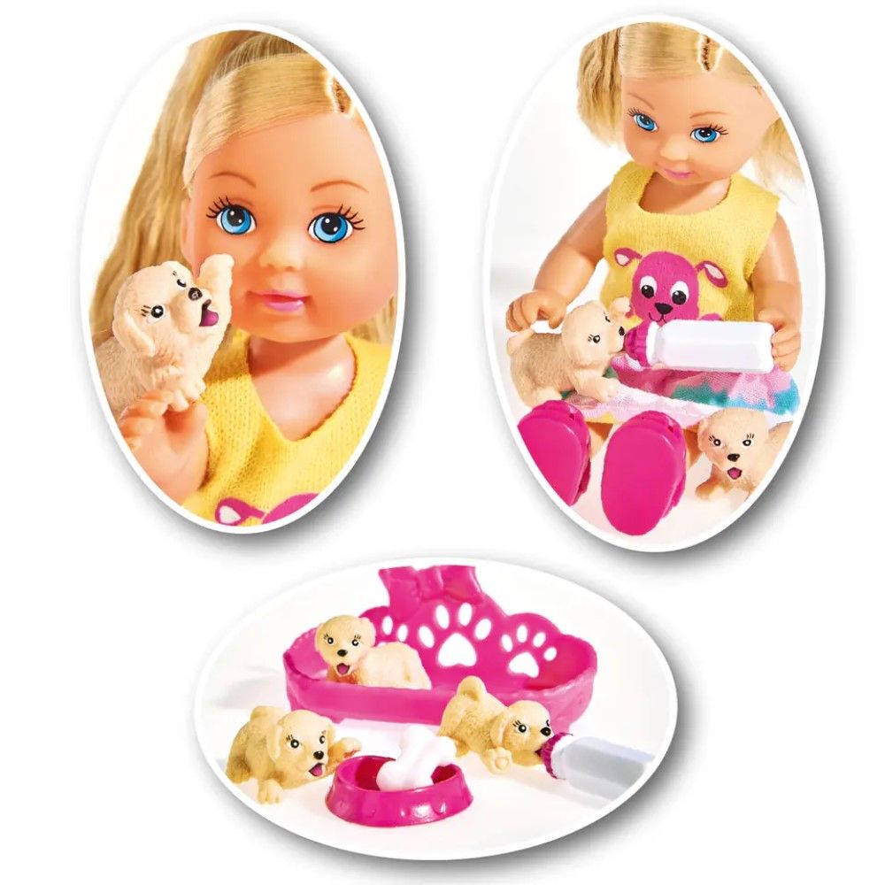 Evi com 3 cachorrinhos