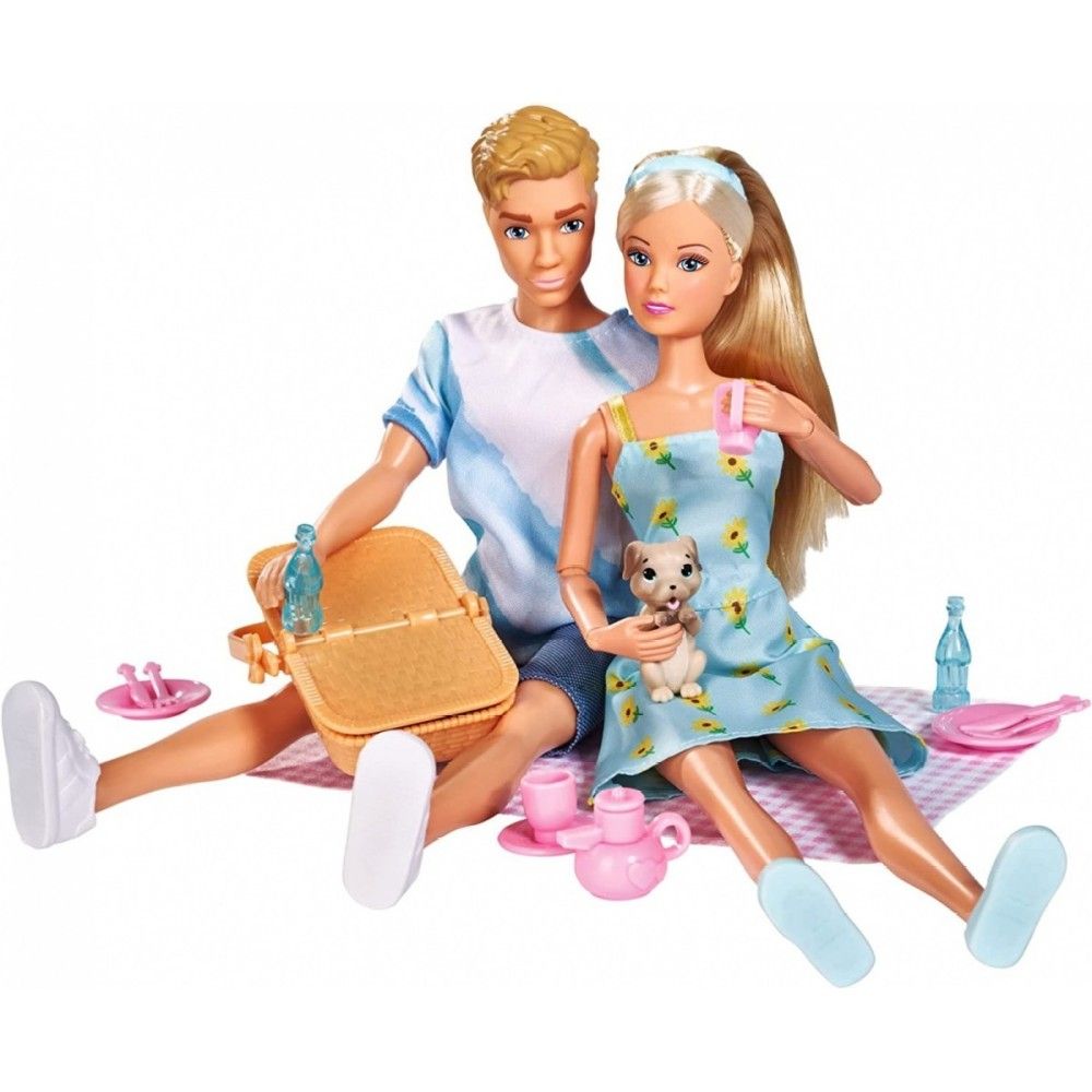 Steffi no Picnic com Kevin e o cachorinho