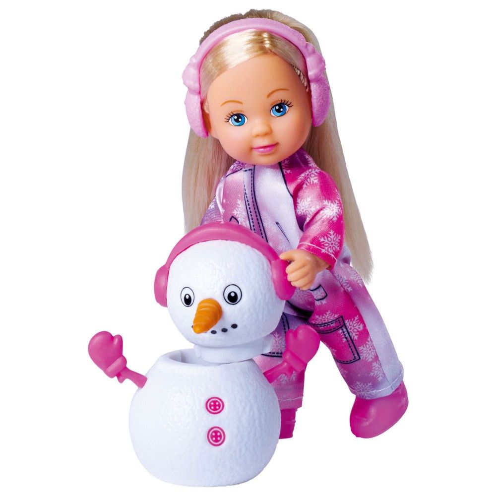 Evi com boneco de neve