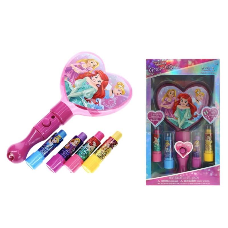 Conjunto de Maquilhagem Labial com Espelho Princesas Disney