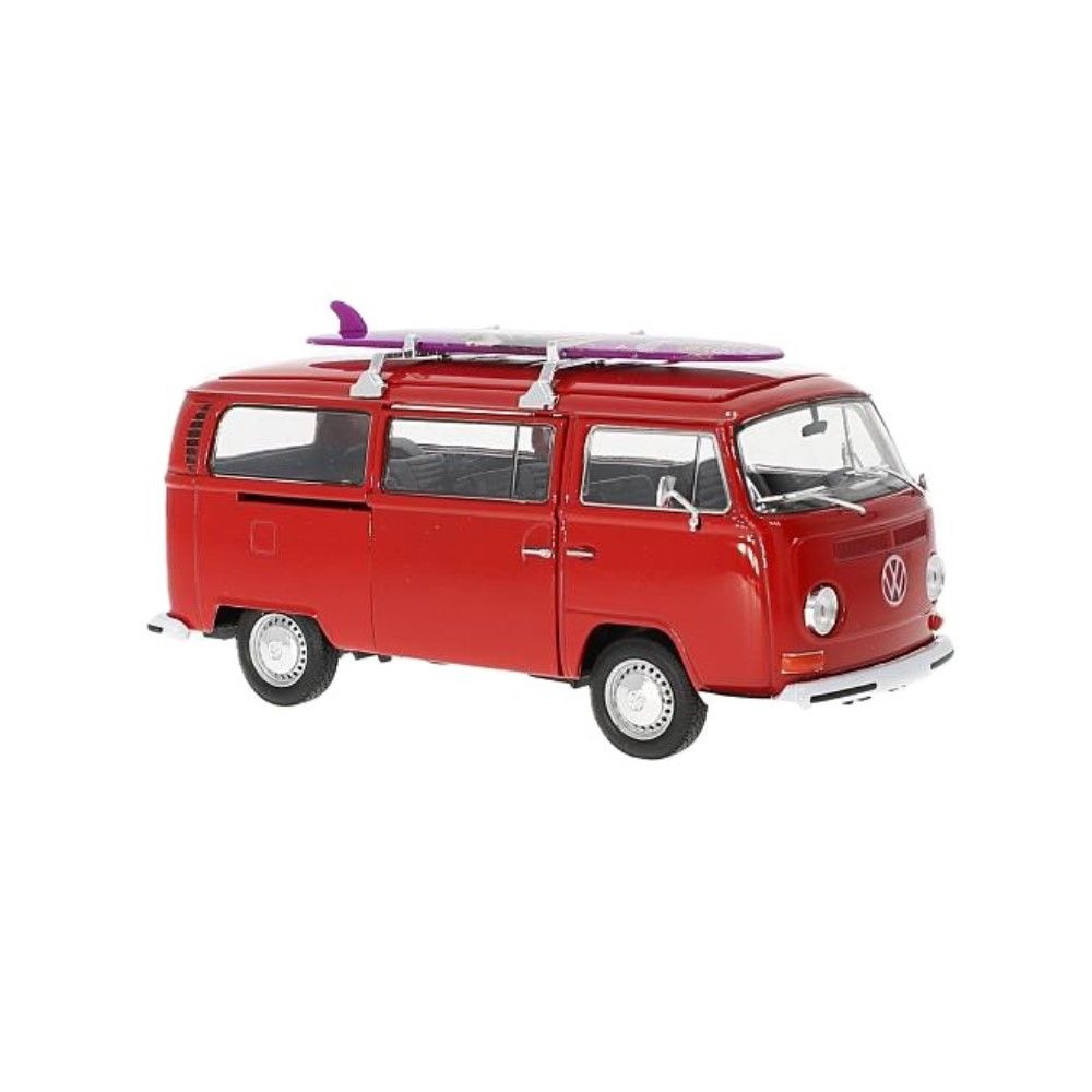 1/24 - VW T2 Bus, 1972, vermelho, com prancha de surf